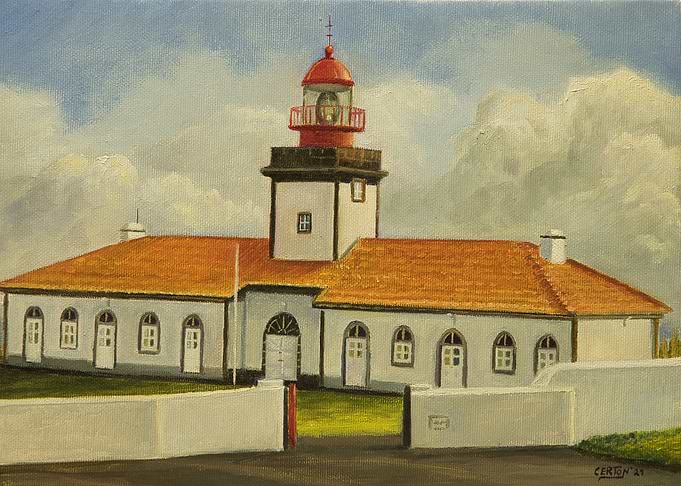 Oil Painting of a Coastal Lighthouse