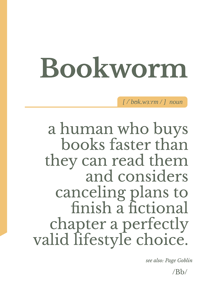 Funny Bookworm Definition Poster