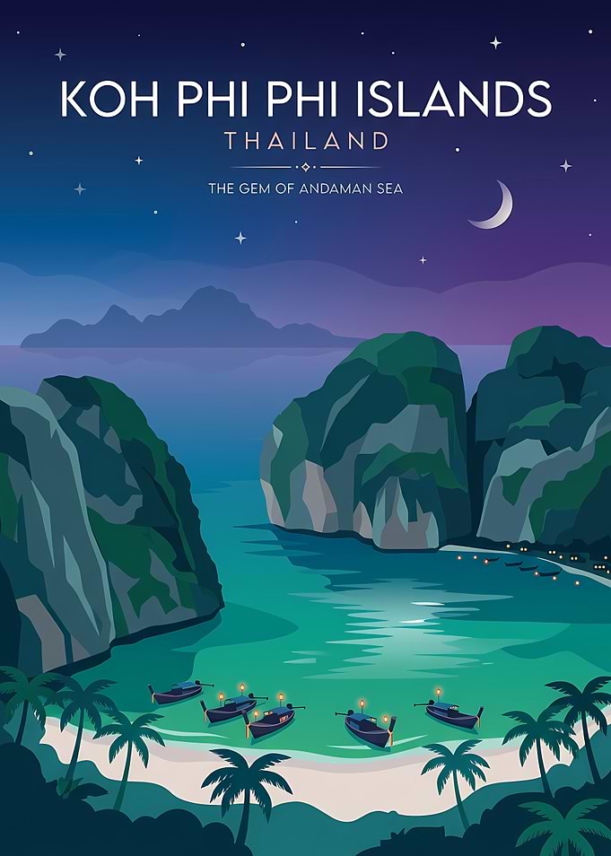 Koh Phi Phi Islands Travel Poster