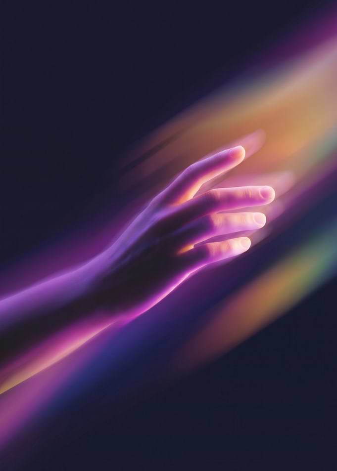 Ethereal Hand Reaching Through Light