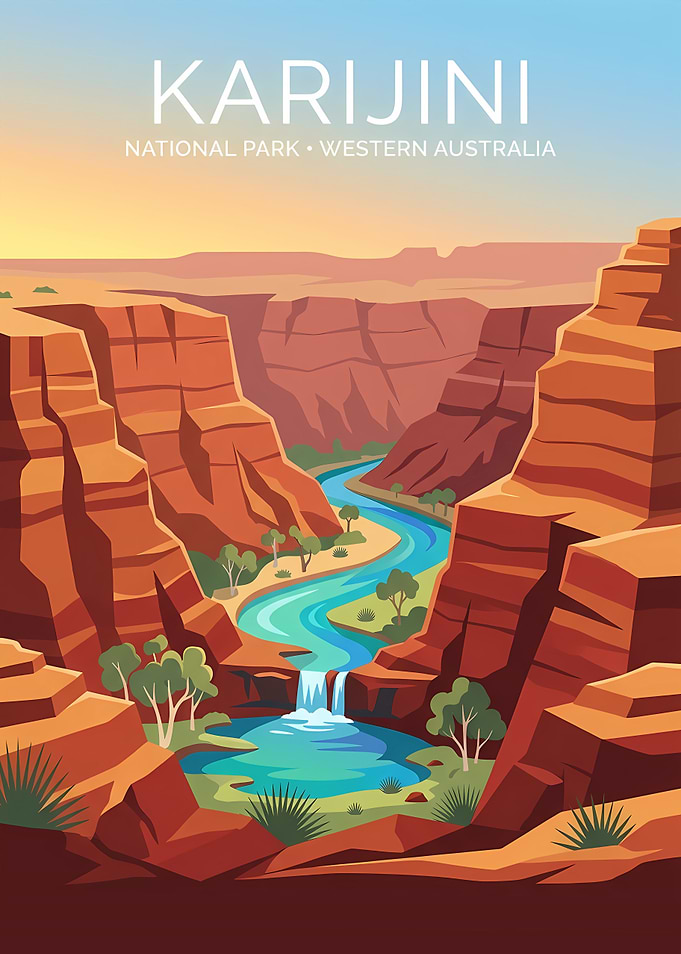 Karijini National Park Travel Poster