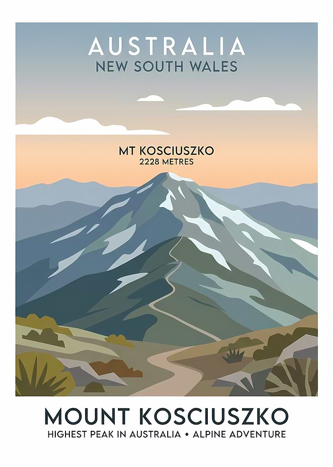 Mount Kosciuszko Travel Poster