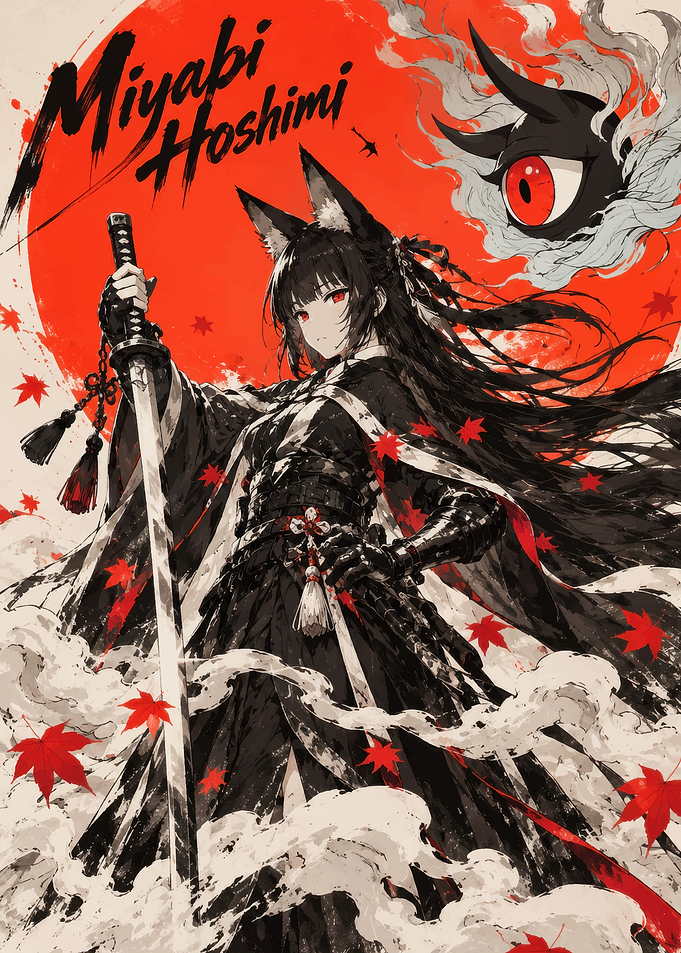 Miyabi Hoshimi Anime Samurai Warrior