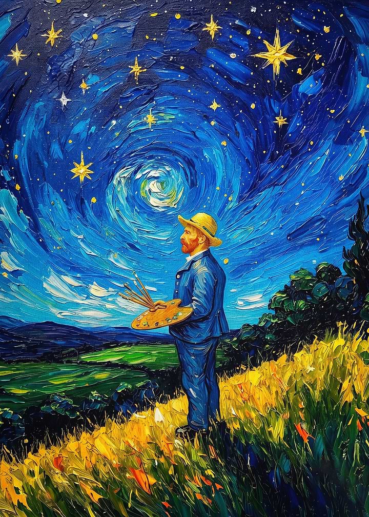 Starry Night Painter Art Poster