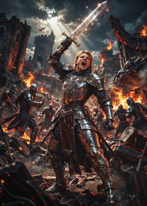 Medieval Knight Epic Battle Art