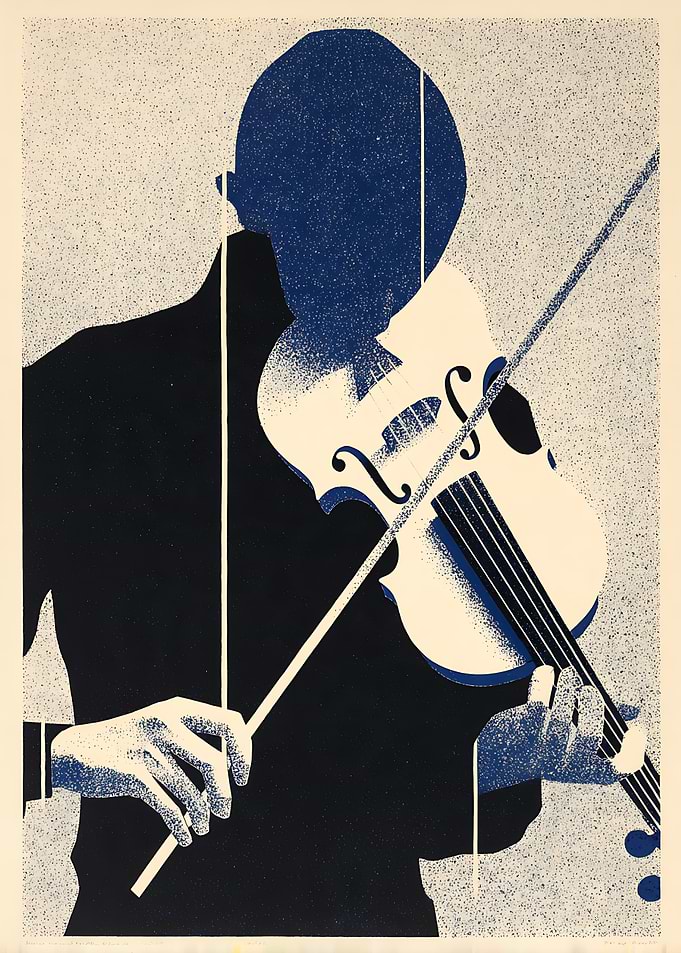 Minimalist Violinist Silhouette Art Print