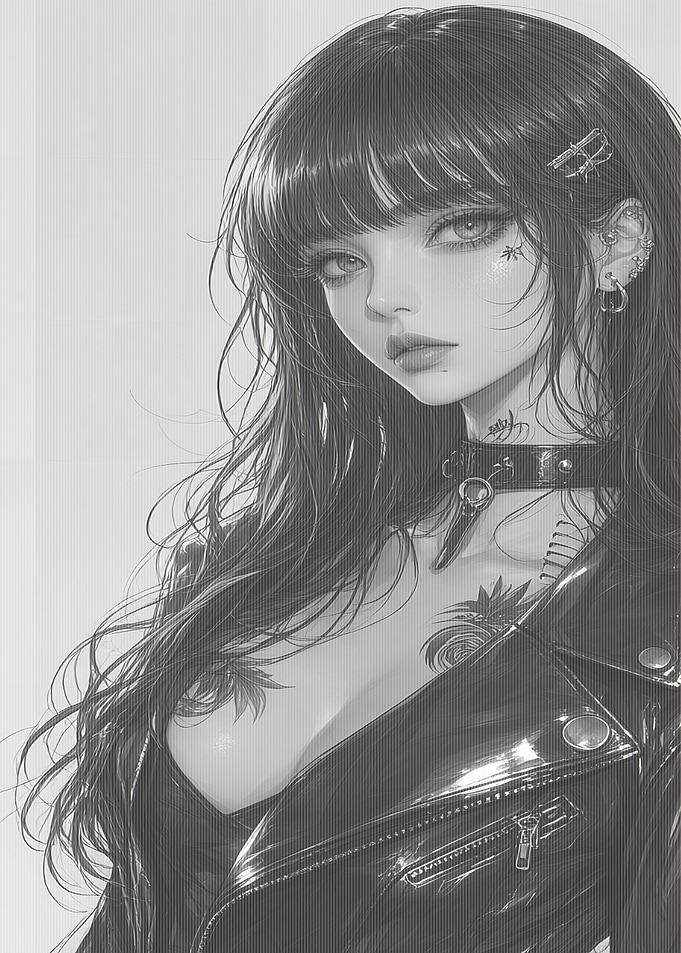 Edgy Anime Girl Portrait