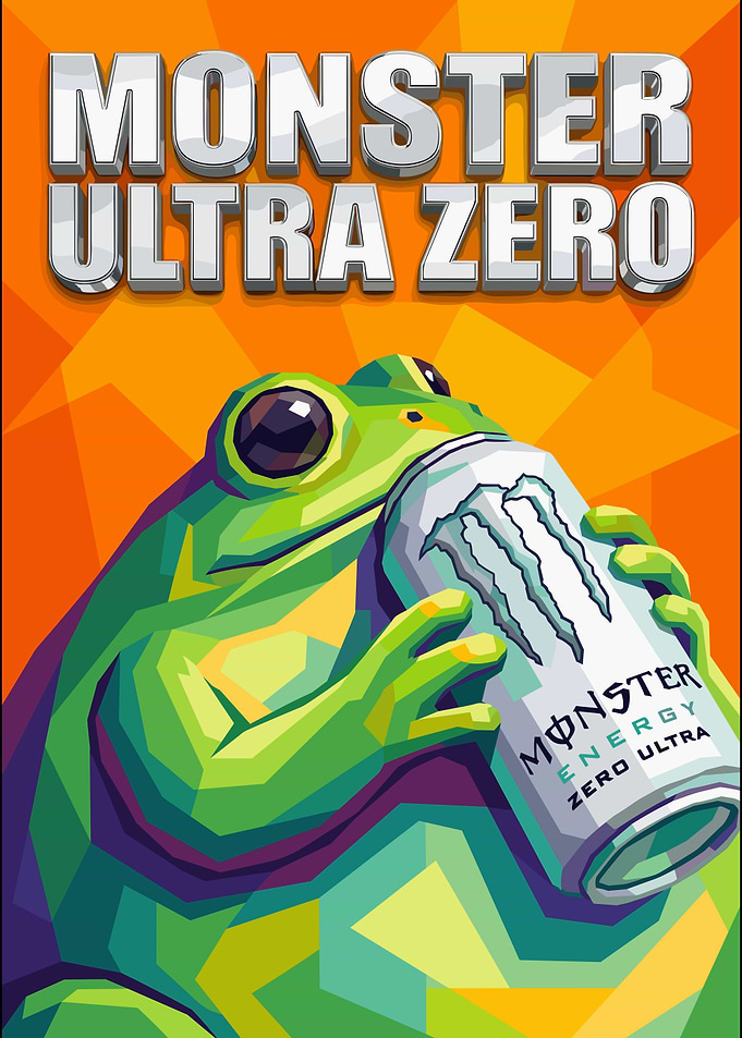 Frog Drinking Monster Ultra Zero