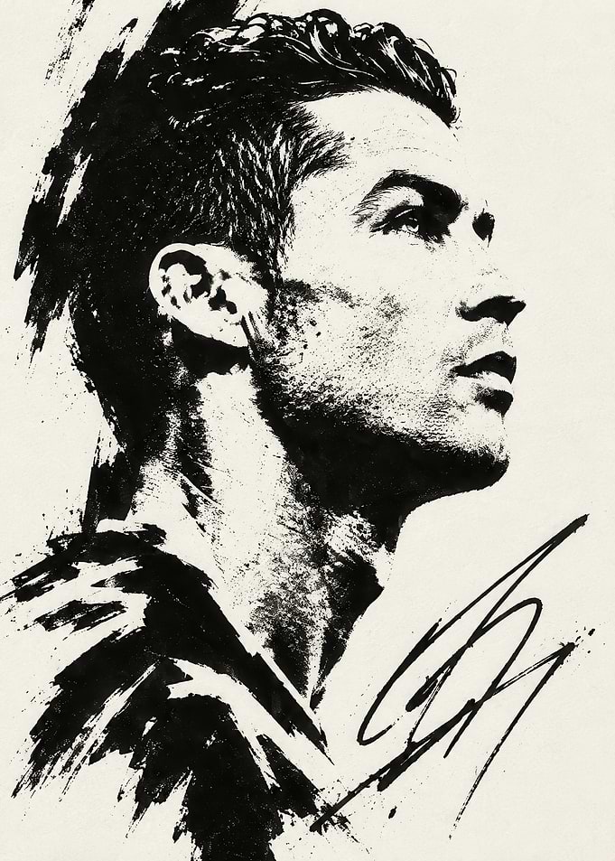 Cristiano Ronaldo Ink Portrait
