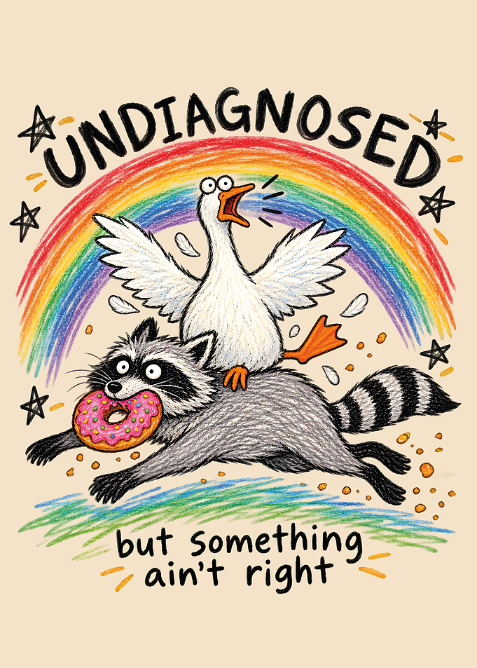 Undiagnosed Raccoon and Goose Illustration