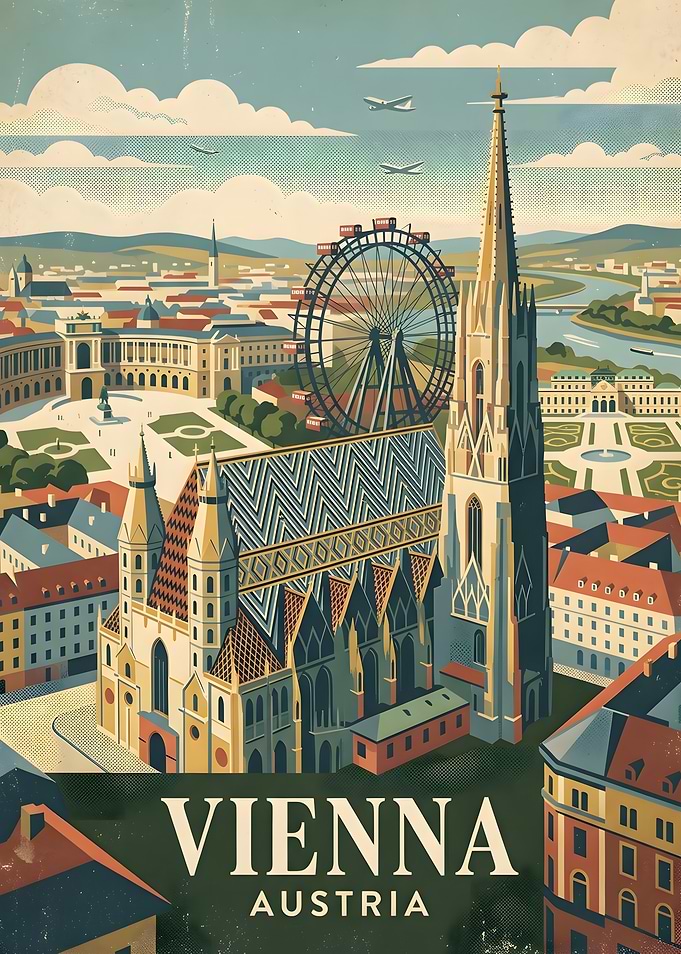 Vintage Travel Poster of Vienna