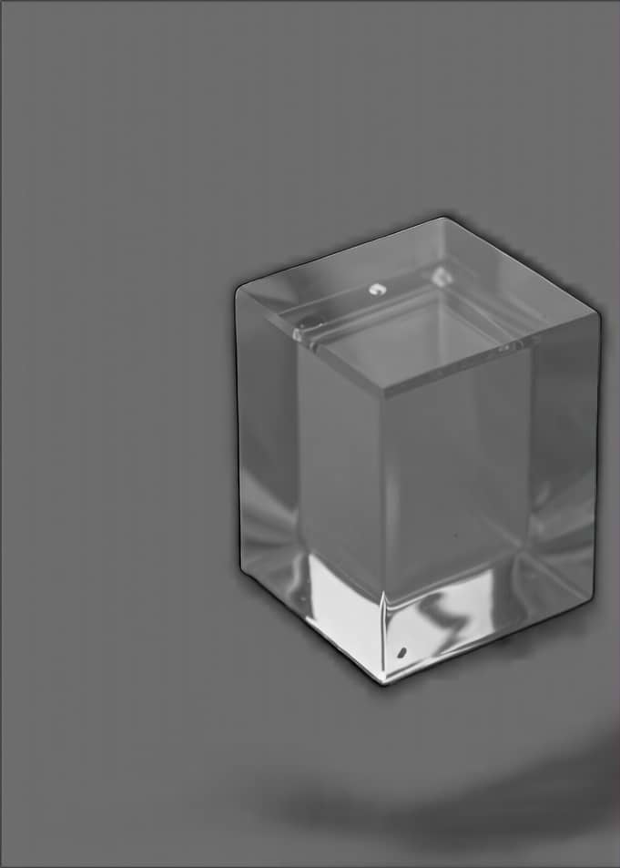 Clear Glass Cube Paperweight