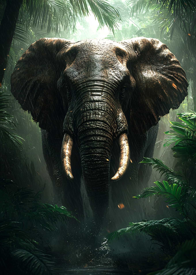 Majestic Elephant in Tropical Jungle