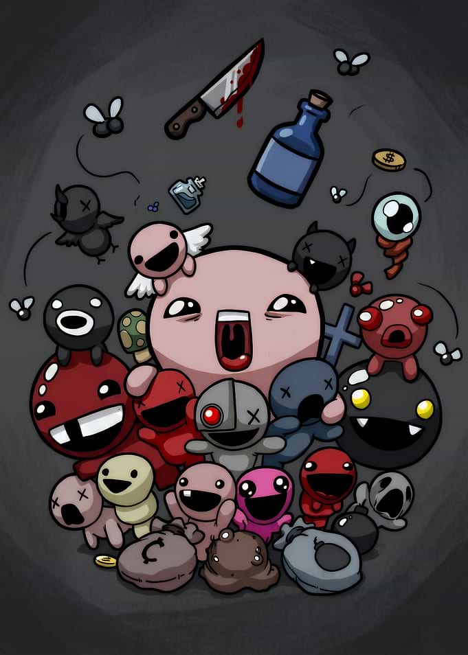 The Binding of Isaac Character Collage