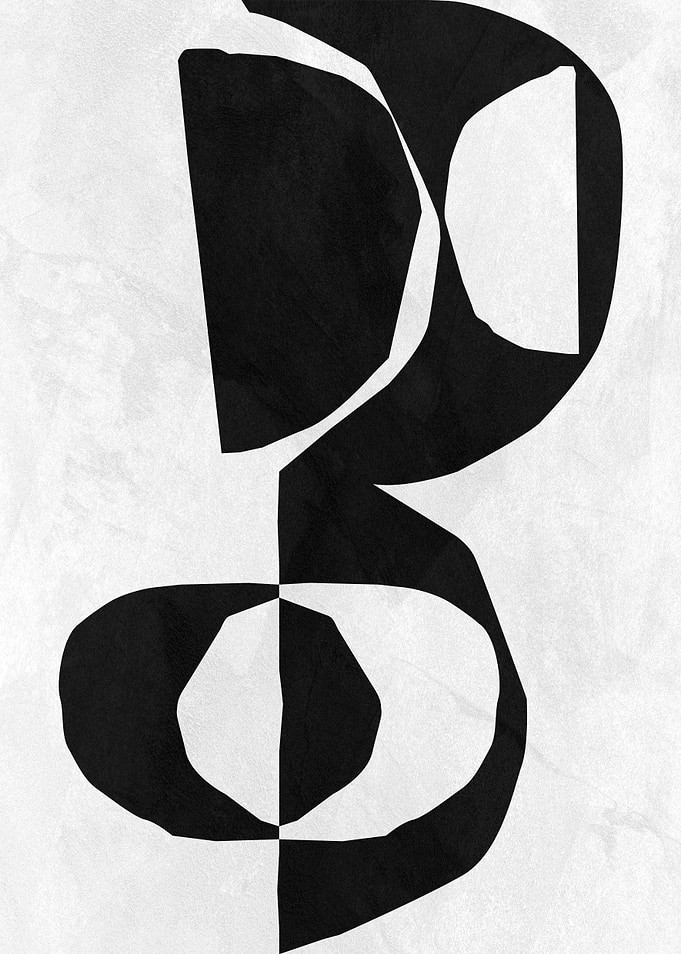 Minimalist Black and White Abstract Art