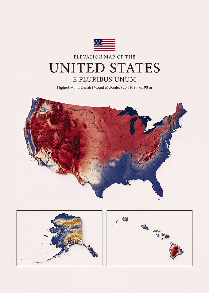 Elevation Map of the United States