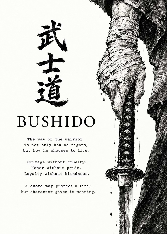 Bushido Warrior Sword Quote Poster