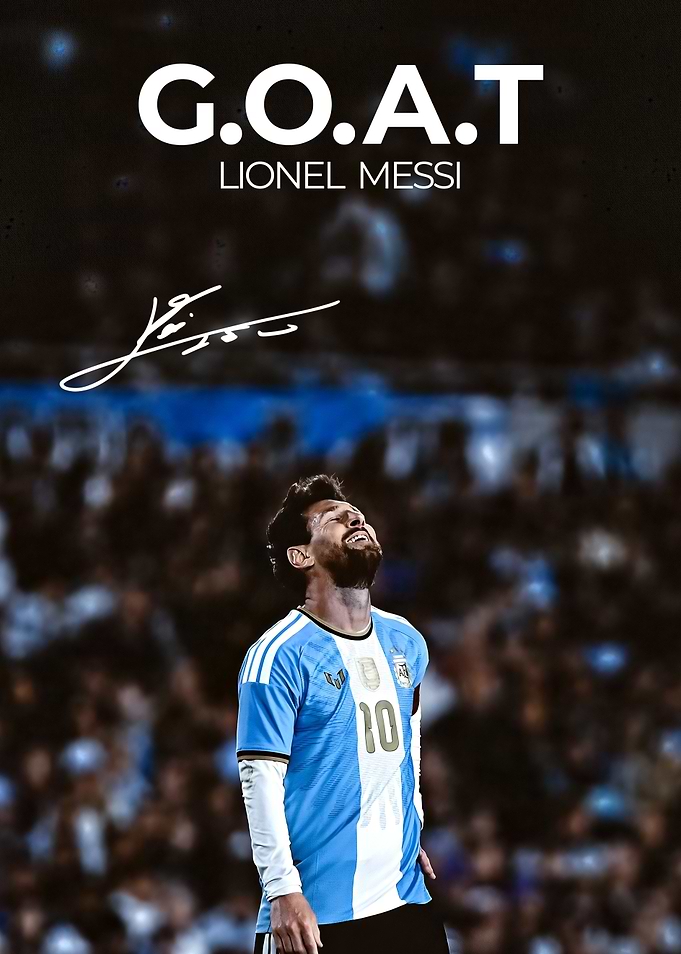 Lionel Messi G.O.A.T. Poster