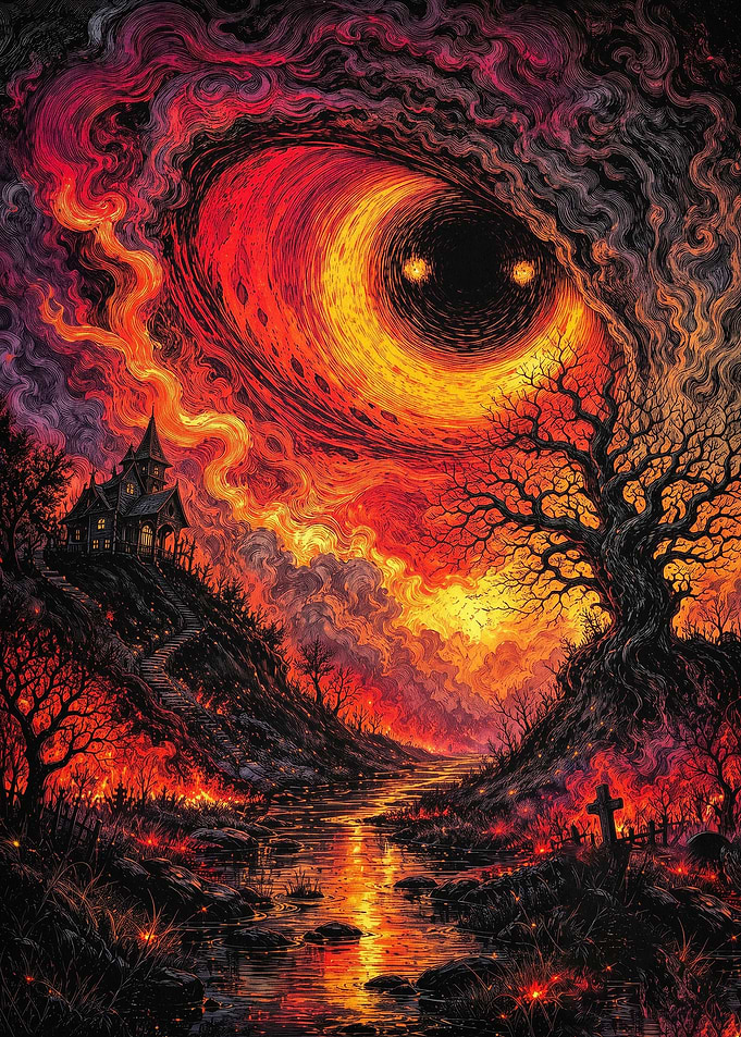 Hellish Eye Dark Fantasy Poster