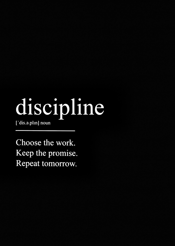 Minimalist Discipline Definition Wall Art