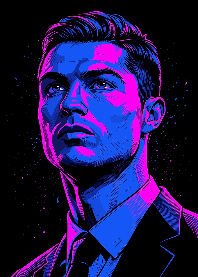Cristiano Ronaldo Neon Portrait
