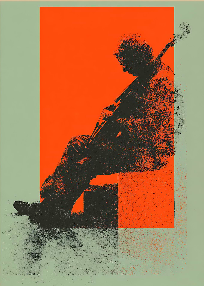 Abstract Cellist Silhouette Poster