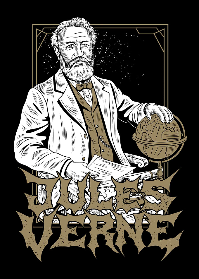 Jules Verne Portrait Illustration