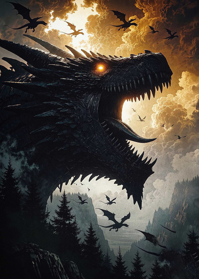 Dragon Roar Dark Fantasy Art