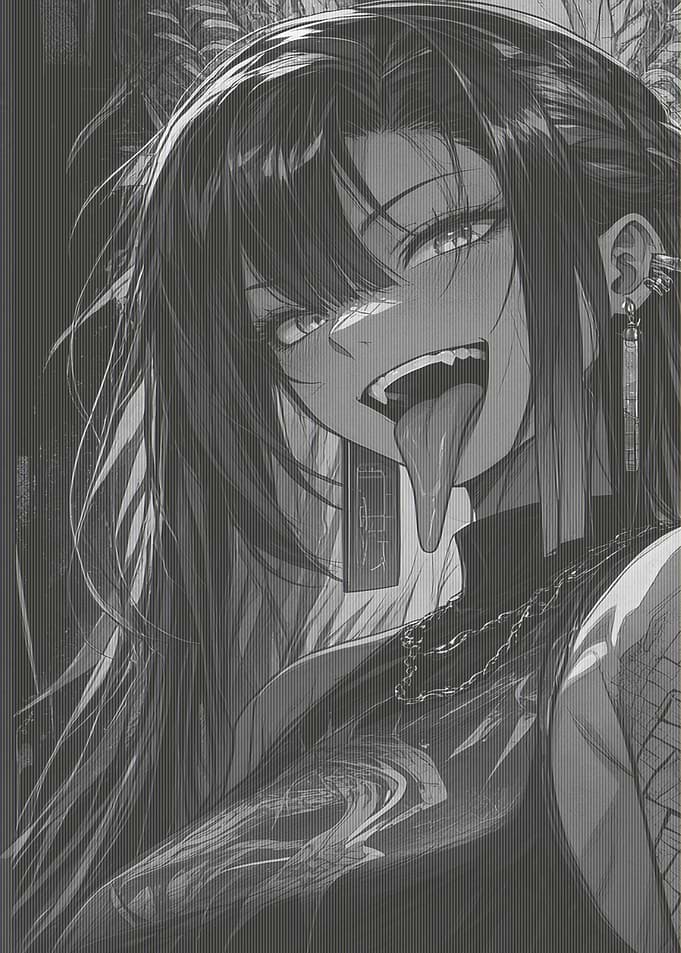 Anime Girl with Tongue Out