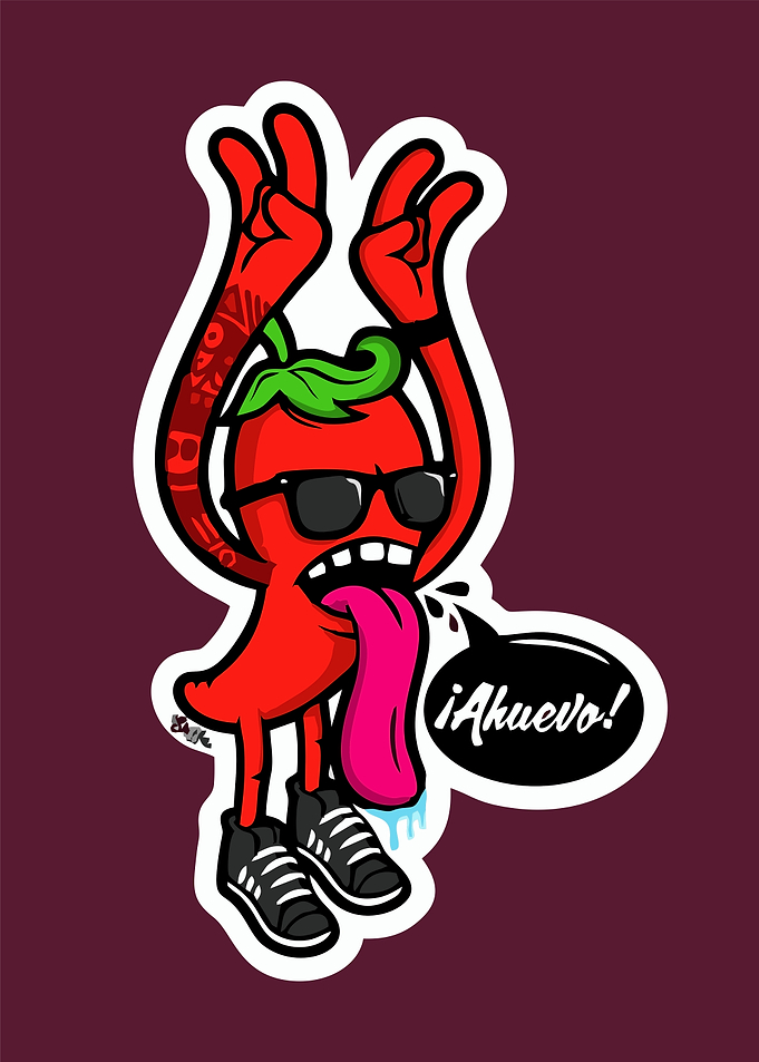Cool Chili Pepper Cartoon Sticker