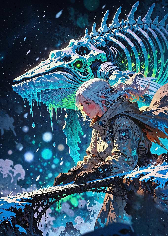 Ghost Whale Fantasy Anime Art