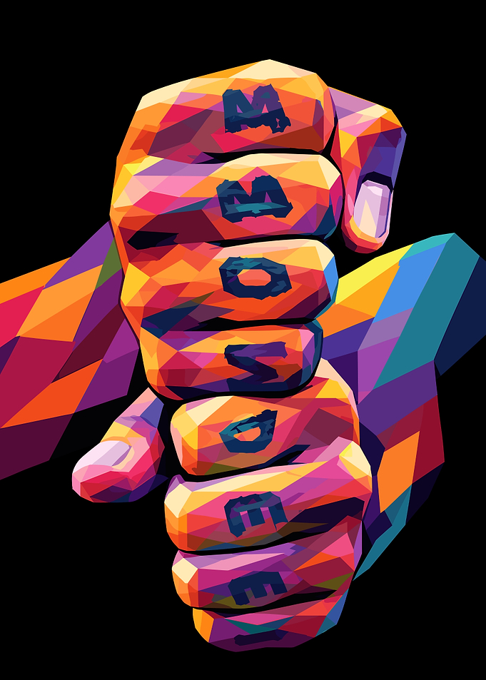Colorful Geometric Clenched Fists