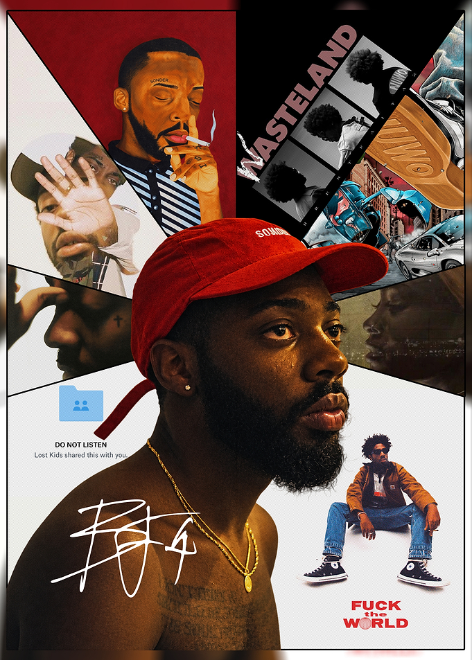 Brent Faiyaz Wasteland Album Collage Poster