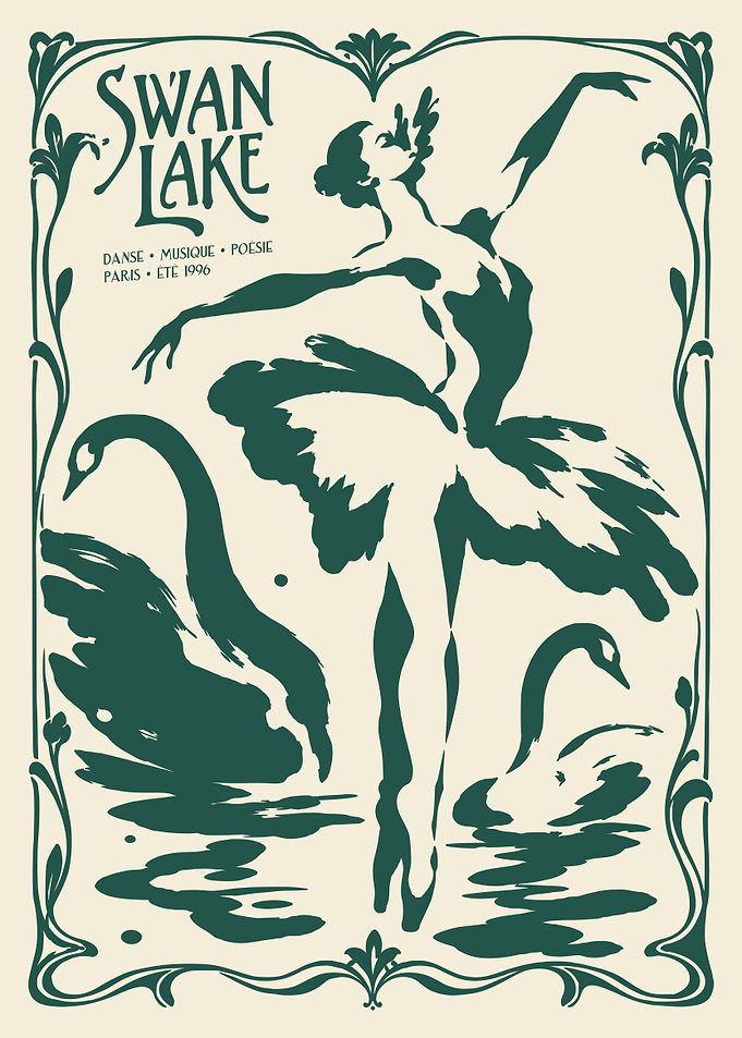 Swan Lake Vintage Ballet Poster