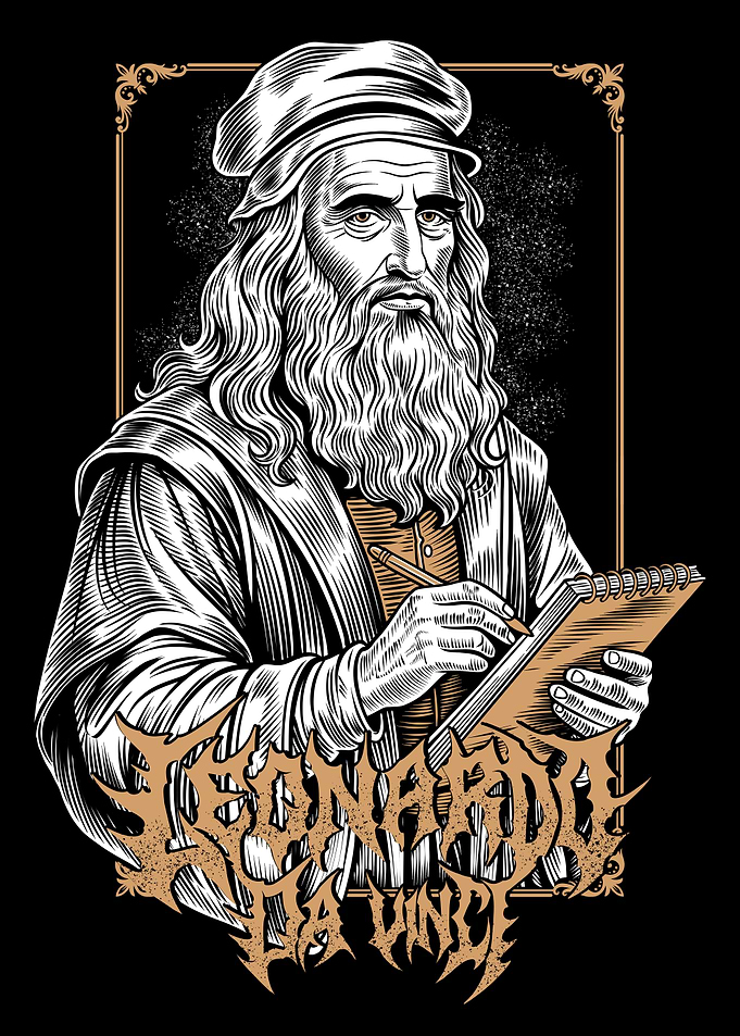 Leonardo da Vinci Metal Style Portrait
