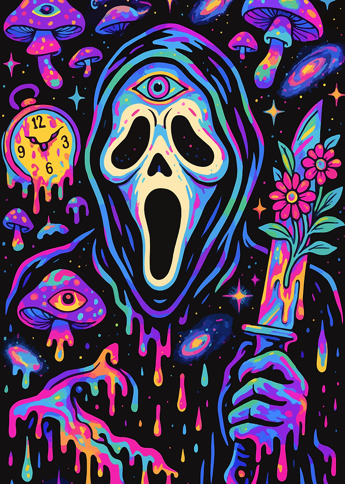 Psychedelic Ghostface Horror Art