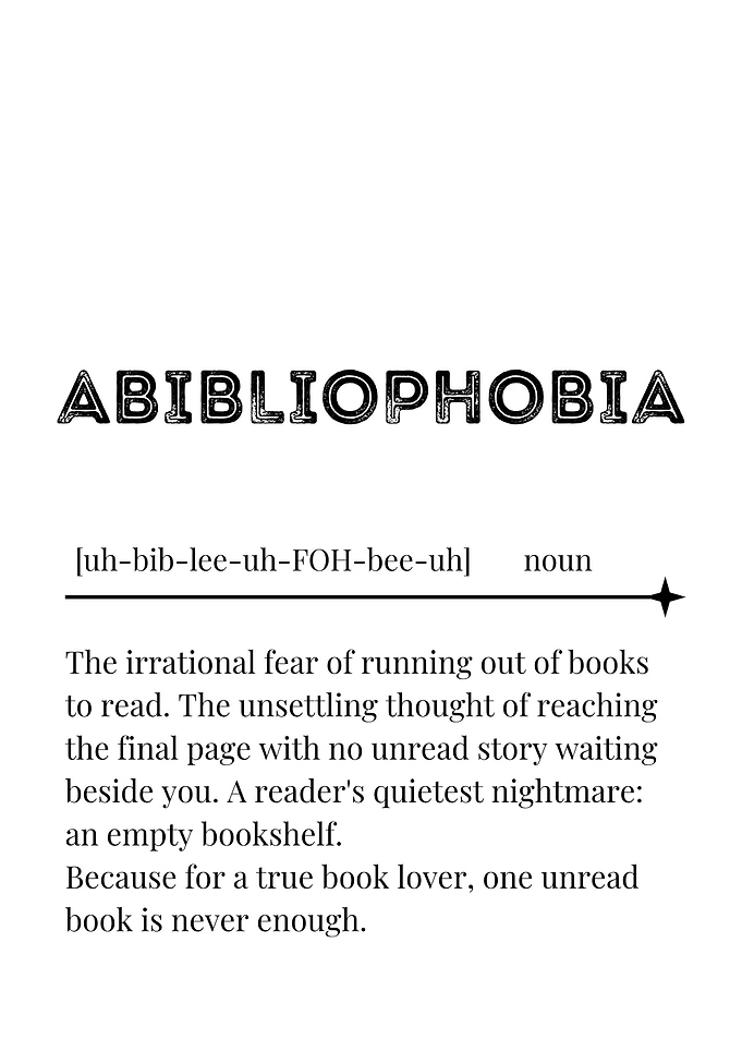 Abibliophobia Definition Poster