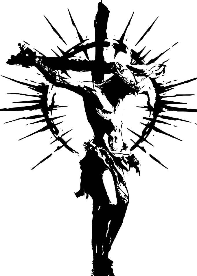 Black and White Crucifixion Silhouette