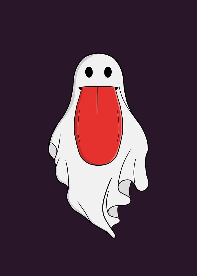 Silly Ghost with Big Tongue
