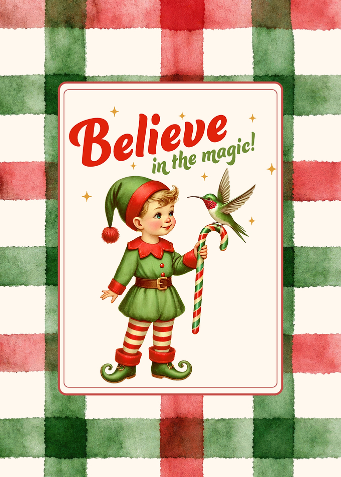 Christmas Elf Poster – Believe in the Magic Wall Art
