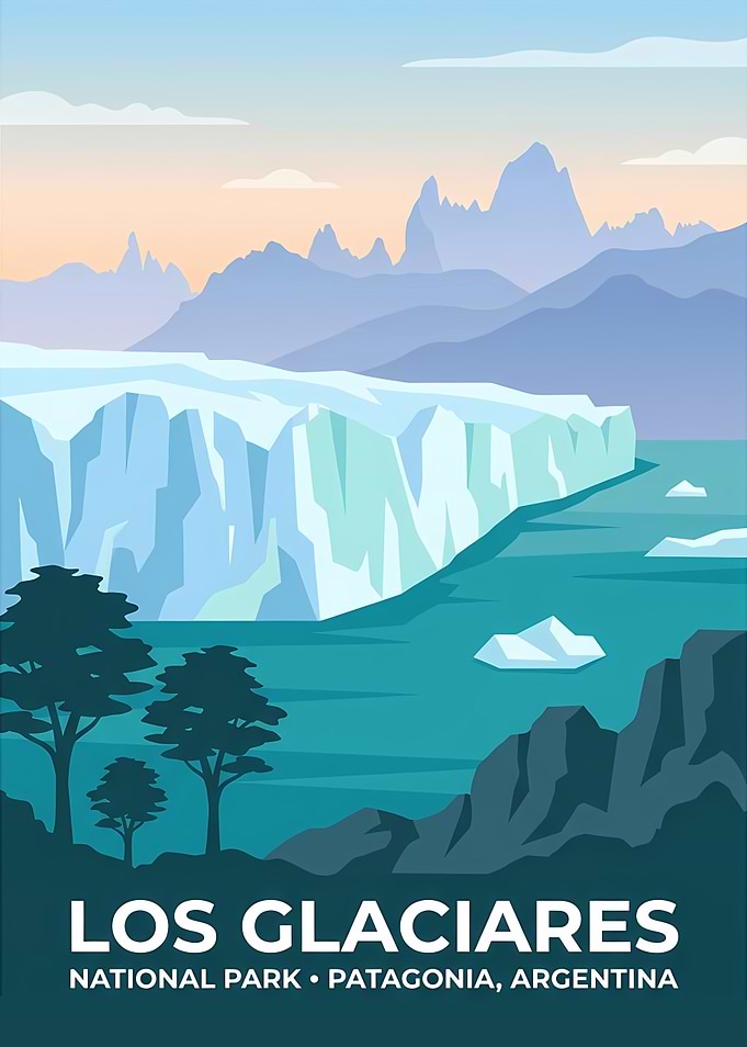 Los Glaciares National Park Travel Poster