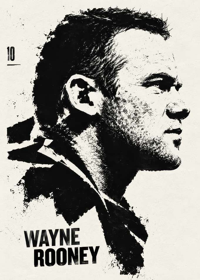 Wayne Rooney Black and White Portrait