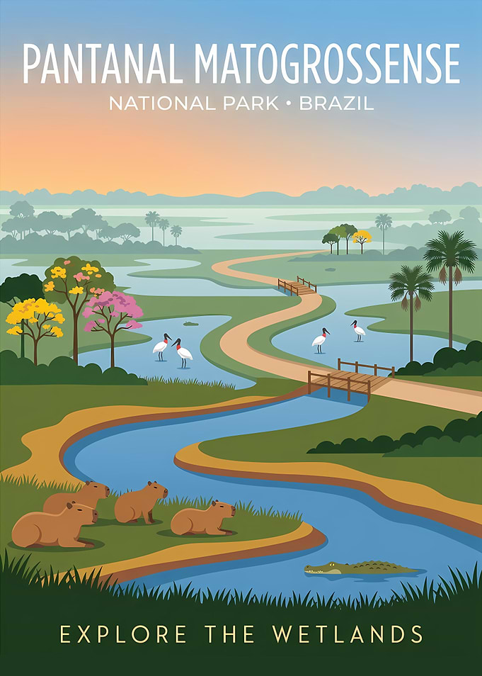 Pantanal Matogrossense National Park Travel Poster