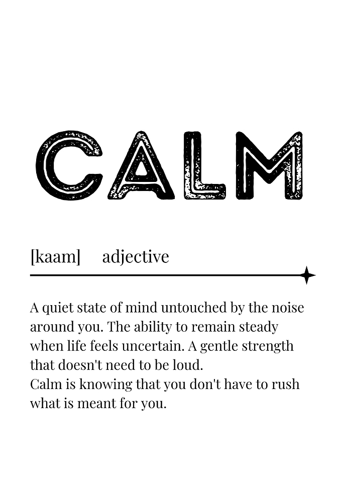 Calm Definition Wall Art