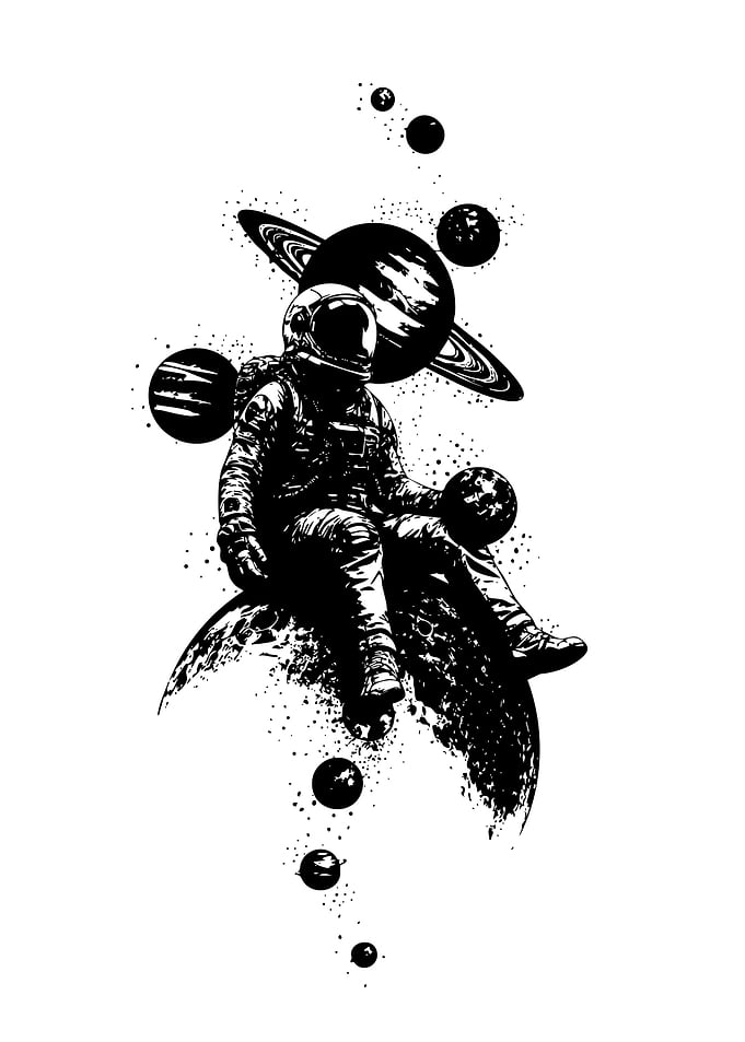 Astronaut Sitting on a Planet
