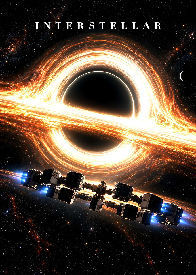 Interstellar Movie Poster with Black Hole