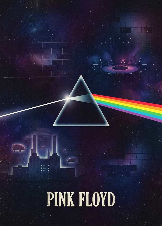 Pink Floyd Iconic Album Art Collage