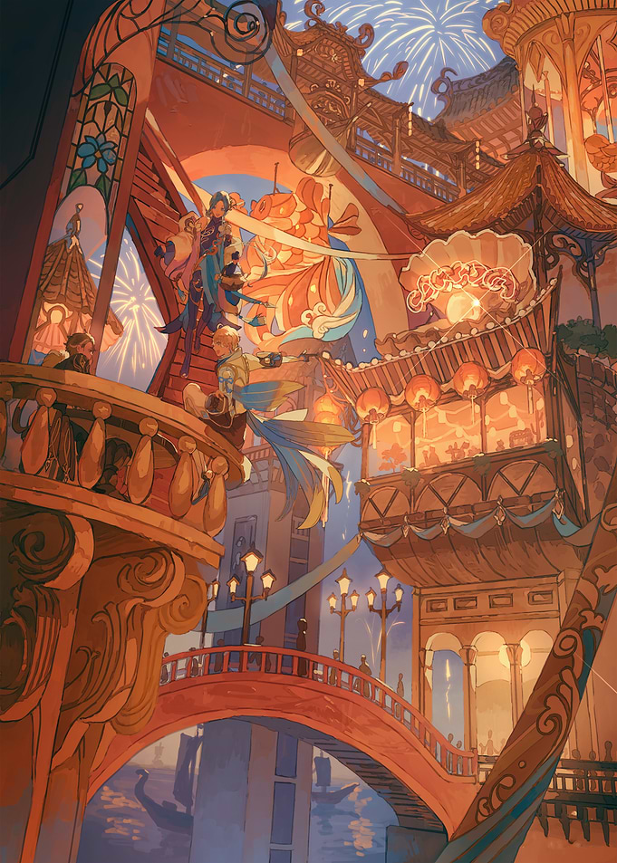 Fantasy Festival Celebration Digital Art