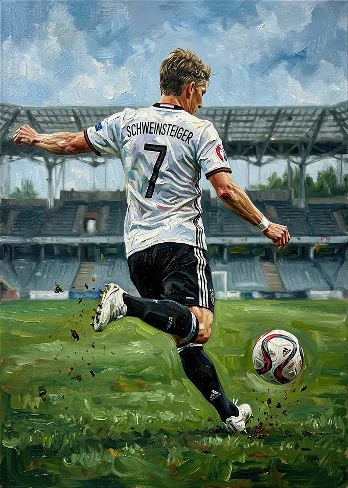 Bastian Schweinsteiger Soccer Action Painting