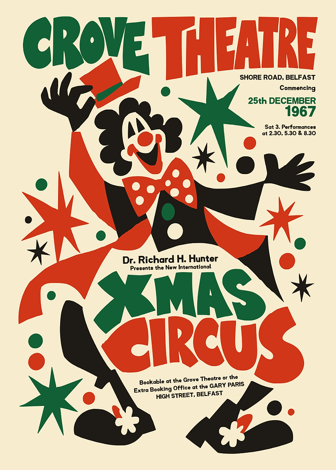 Vintage 1967 Grove Theatre Circus Poster